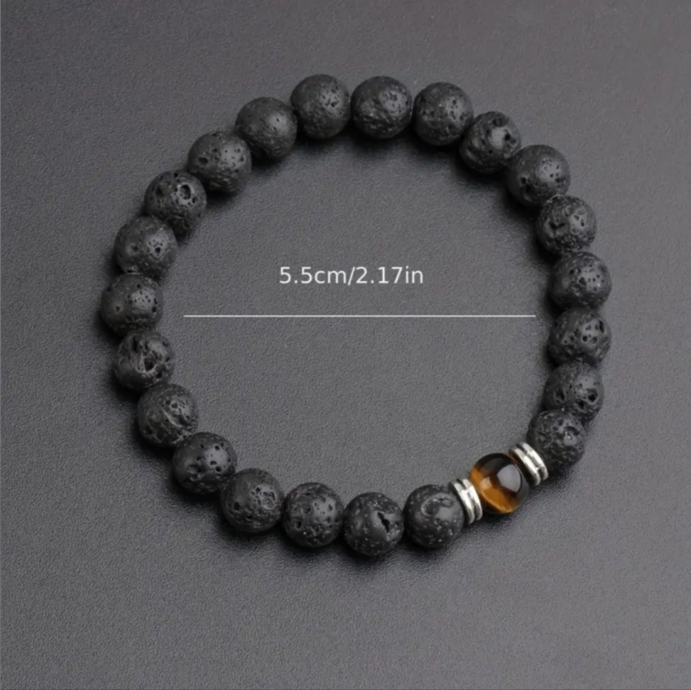 Natural land stone beaded bracelet - Picture 2 of 4